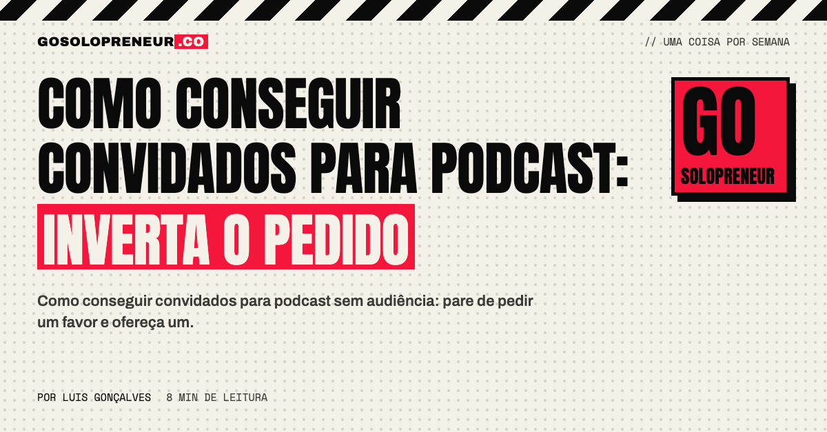 Pessoa enviando convites para convidados de um podcast sem audiência