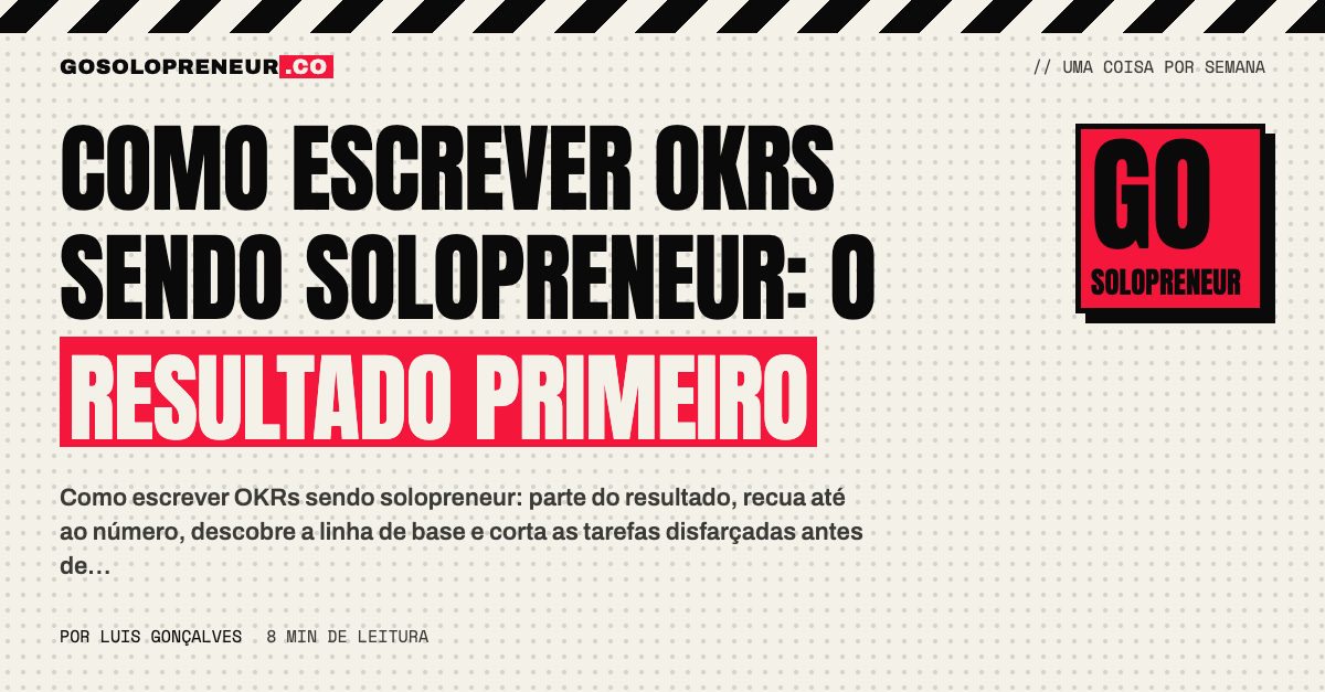 Pessoa a escrever num caderno um objetivo e três números para o trimestre