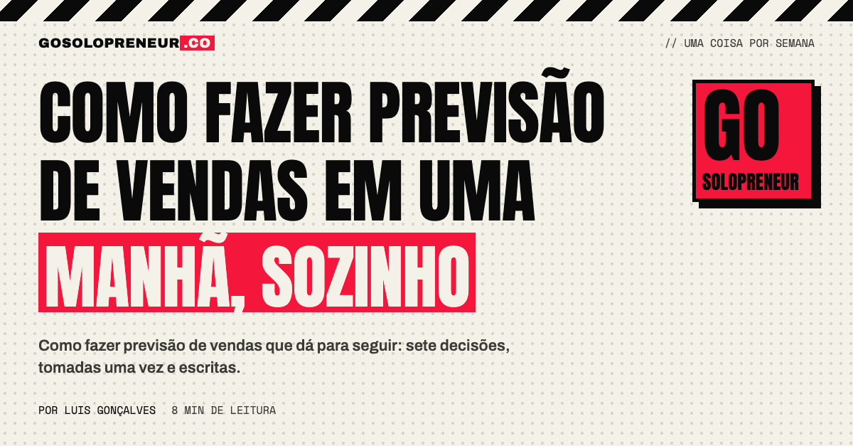 Como fazer previsão de vendas em uma manhã, sozinho