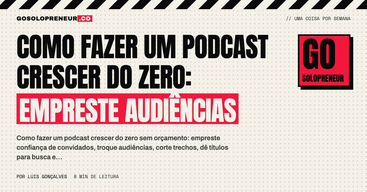 Gráfico de crescimento de audiência de um podcast que começa do zero