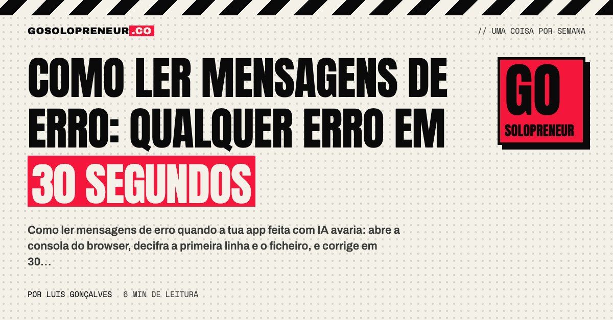 Como ler mensagens de erro: qualquer erro em 30 segundos