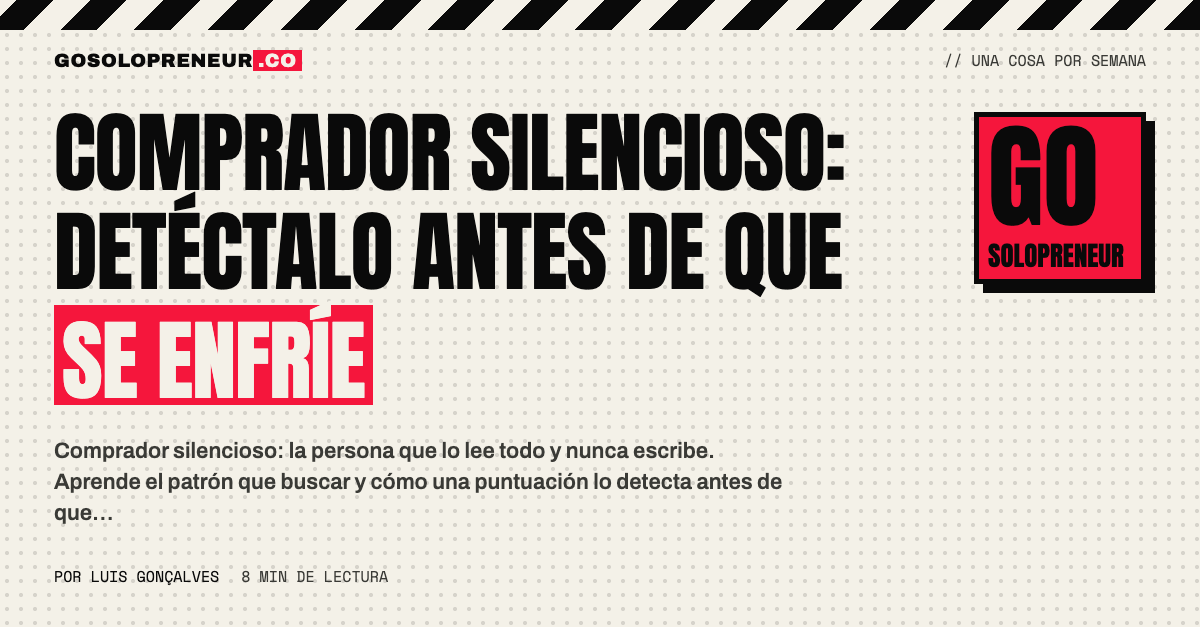 Un comprador silencioso que visita varias veces la página de precios sin escribir nunca