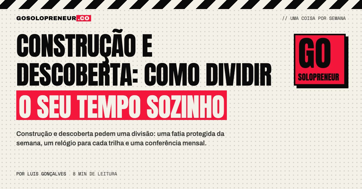Agenda semanal com um bloco protegido para descoberta ao lado da construção