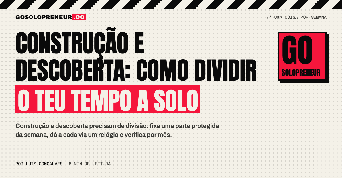 Calendário semanal com um bloco fixo de descoberta ao lado dos blocos de construção
