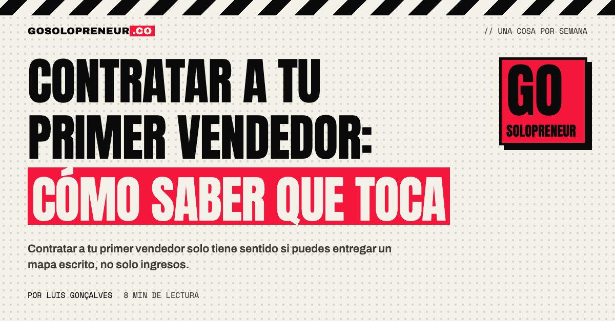 Contratar a tu primer vendedor: un mapa de ventas escrito listo para entregar