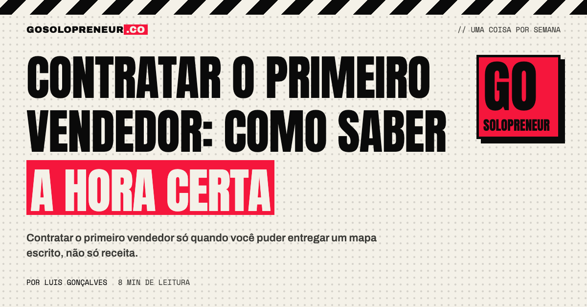 Um EUpreendedor entregando o mapa escrito ao primeiro vendedor contratado