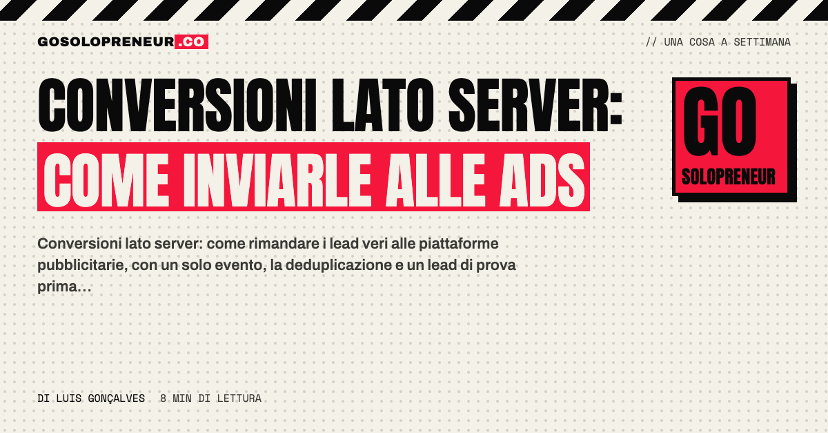 Un server che invia una conversione lato server a una piattaforma pubblicitaria