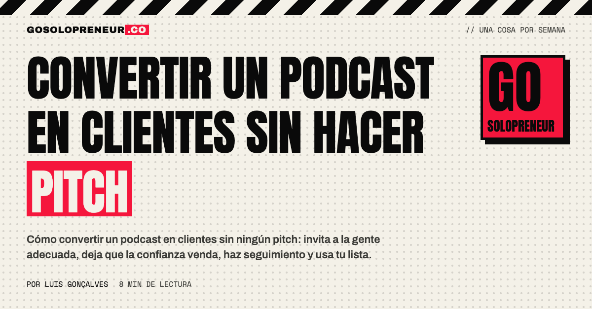 Dos personas hablando ante micrófonos de podcast, con un apretón de manos que simboliza un nuevo cliente