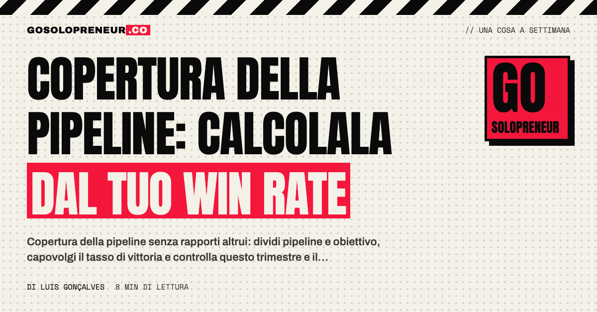 Copertura della pipeline calcolata dal tuo tasso di vittoria, per il periodo corrente e il prossimo