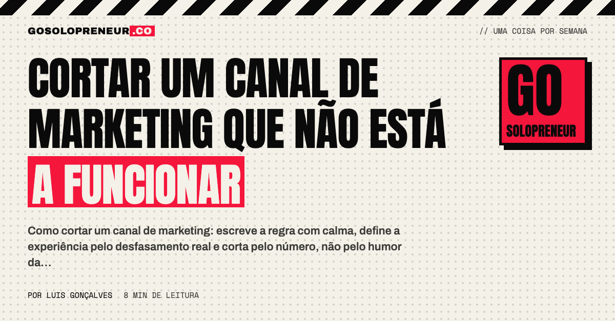 Cortar um canal de marketing: regra escrita com duração, limiar e custo inaceitável