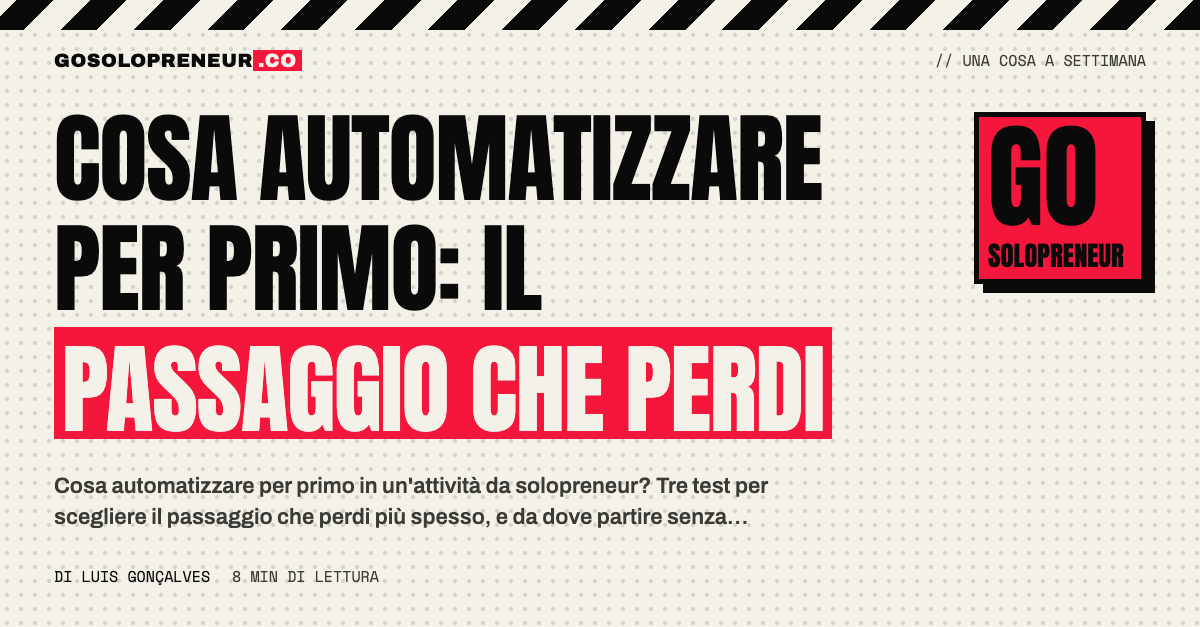 Elenco di passaggi persi accanto a una scrivania, con il primo da automatizzare cerchiato