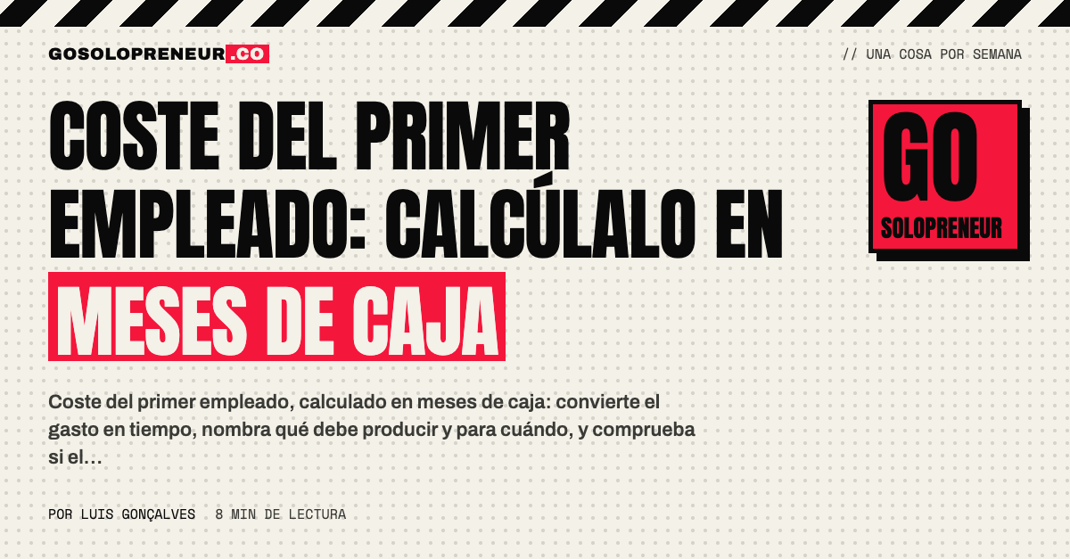 Calendario y reloj para calcular el coste del primer empleado en meses de caja