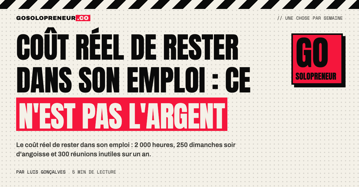 Coût réel de rester dans son emploi : un calendrier de douze mois chiffré en heures de vie