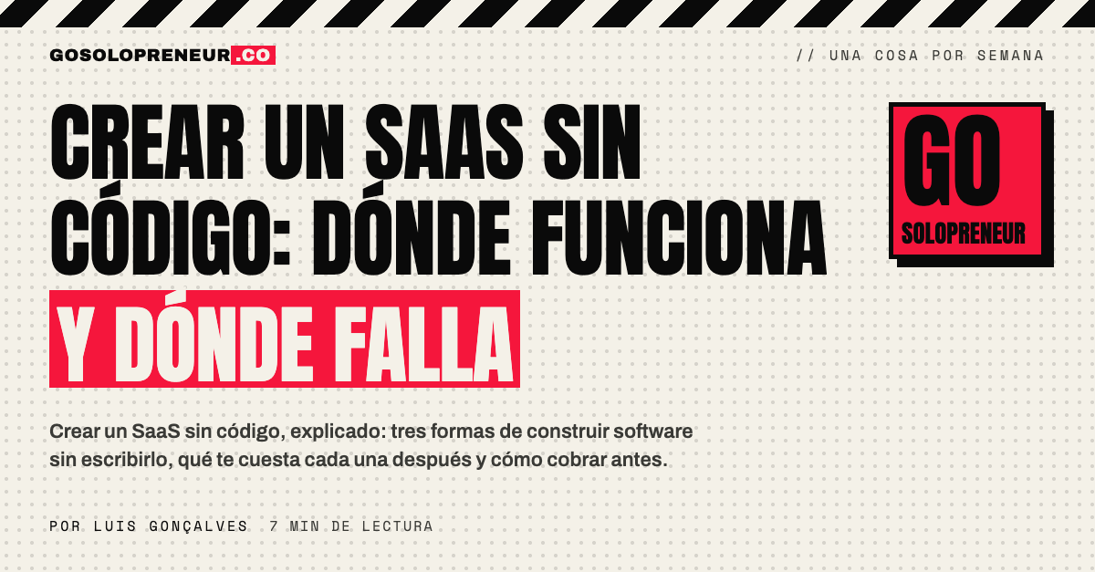 Crear un SaaS sin código: tres caminos y dónde se rompen