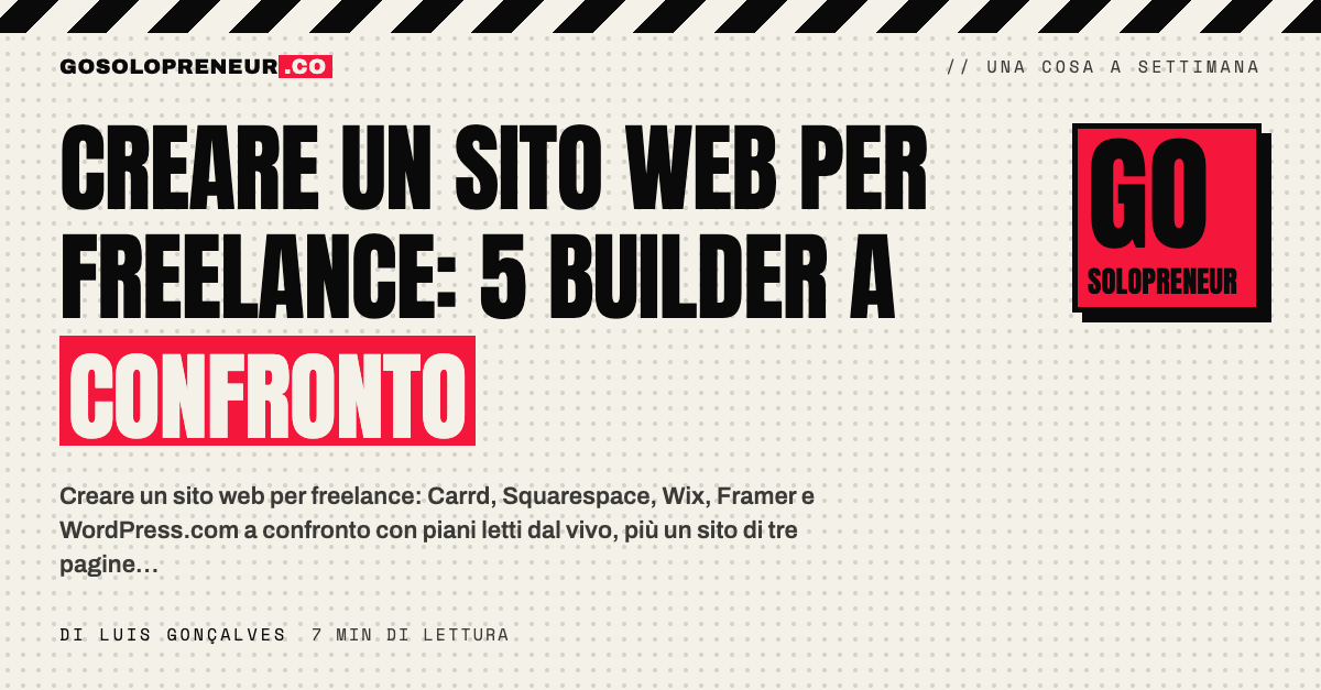 Creare un sito web per freelance: cinque builder a confronto