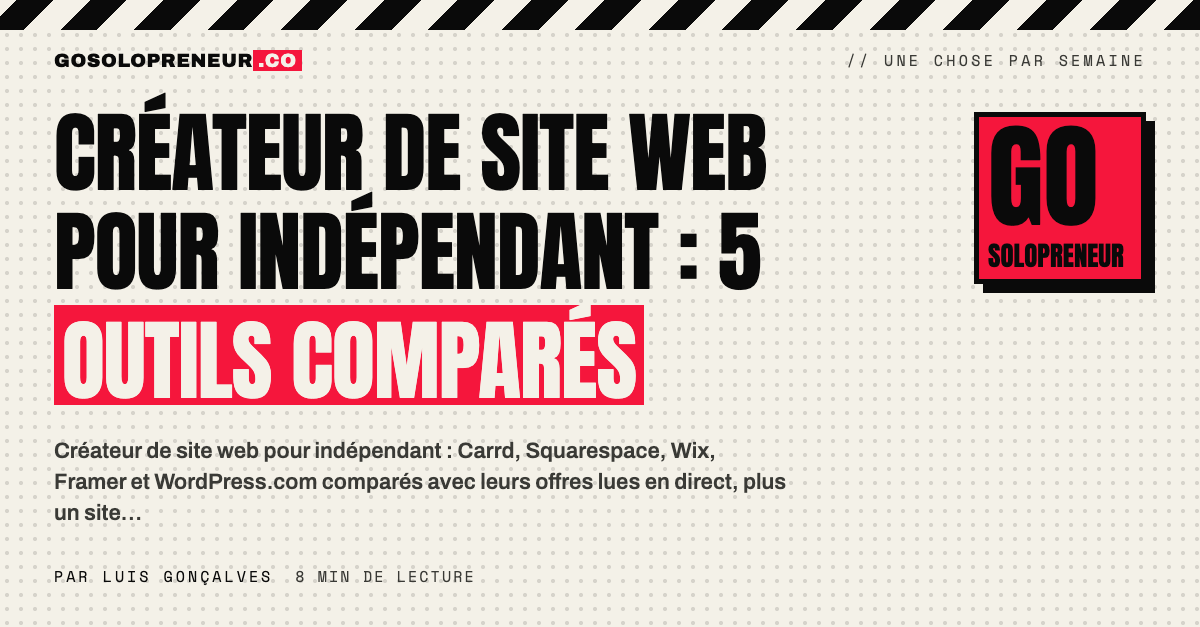 Créateur de site web pour indépendant : cinq outils pour publier un site de trois pages