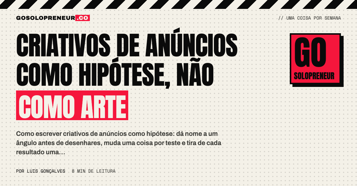 Bloco de notas com a hipótese de um anúncio escrita antes do design