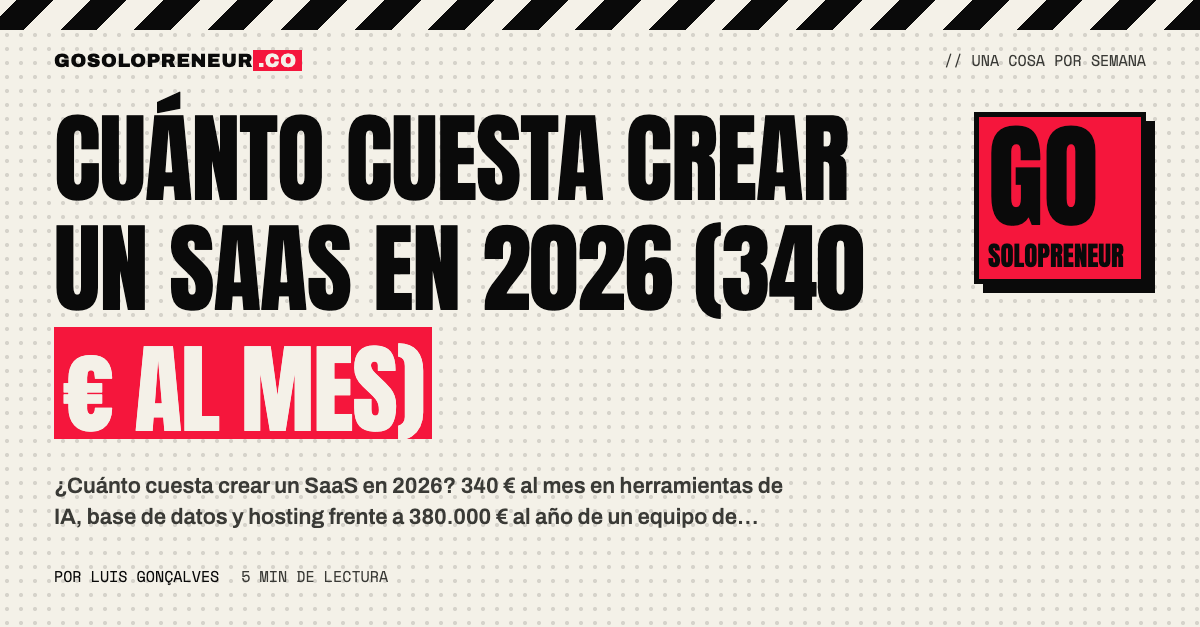 Cuánto cuesta crear un SaaS en 2026: el desglose de 340 € al mes