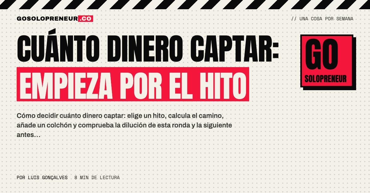 Cuánto dinero captar: del hito al importe, con la dilución de dos rondas