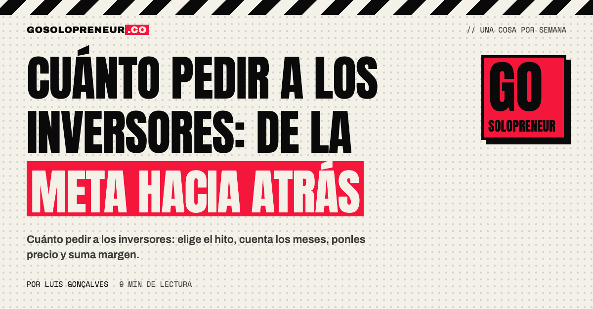 Cadena de hito, meses y cantidad para decidir cuánto pedir a los inversores