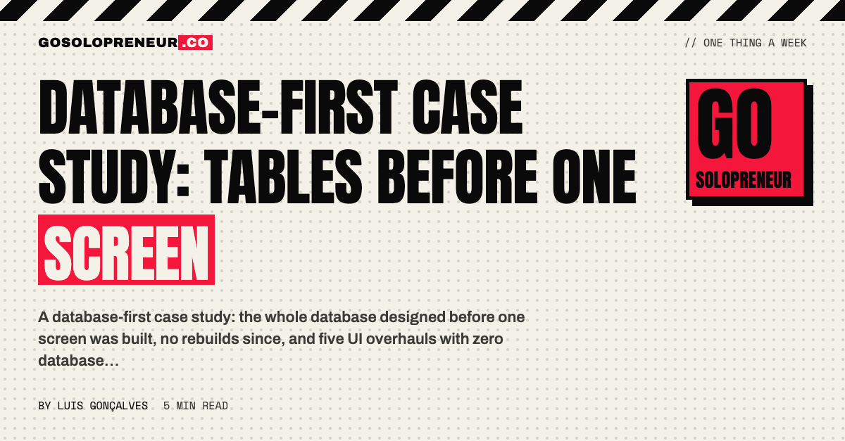 Database-First Case Study: Tables Before One Screen