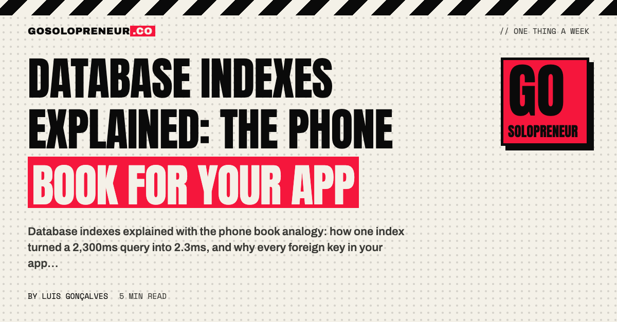 Database Indexes Explained: The Phone Book for Your App