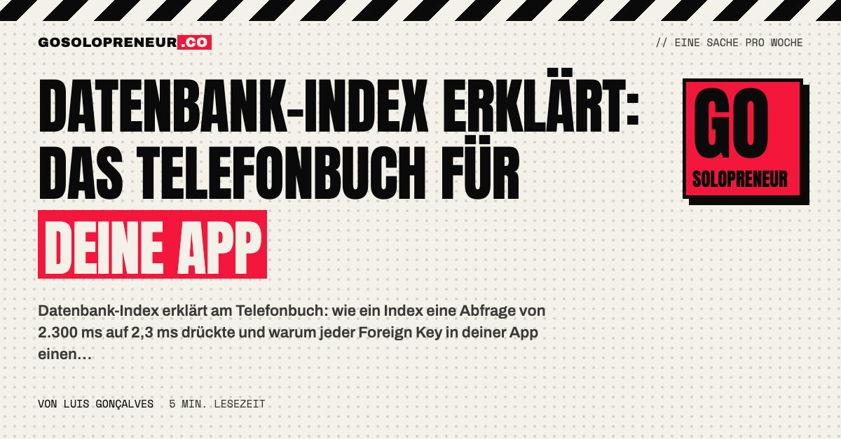 Datenbank-Index erklärt: das Telefonbuch für deine App