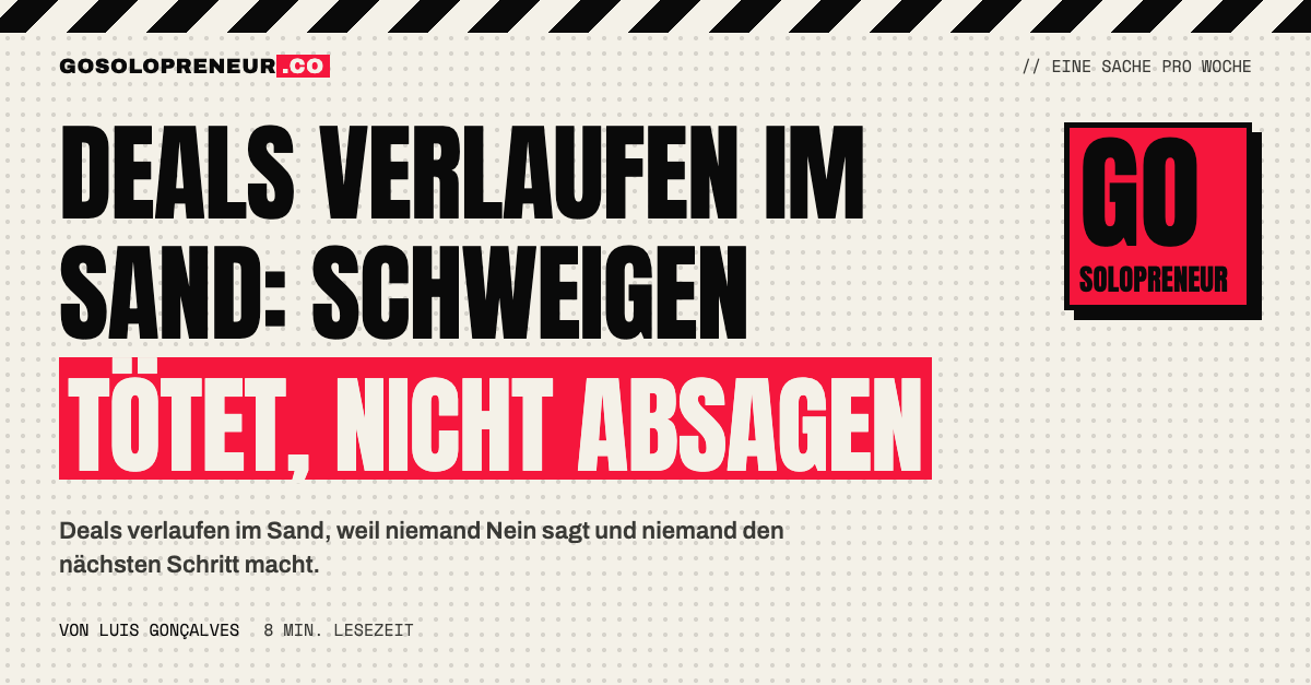 Schreibtisch mit unbeantwortetem Angebot: Deals verlaufen im Sand, nicht an einer Absage