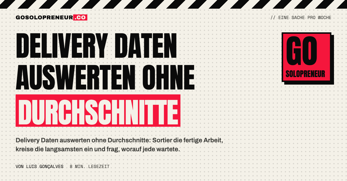 Delivery Daten auswerten: sortierte Einträge mit dem langsamen Schwanz am rechten Ende.