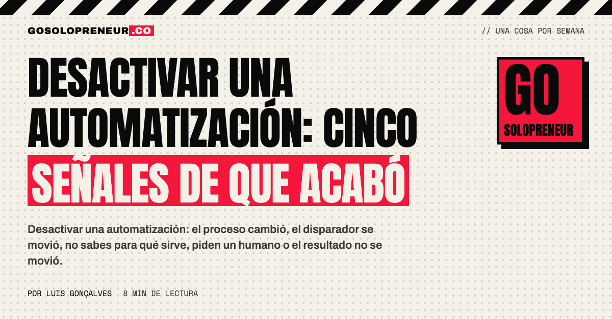 Desactivar una automatización: interruptor de apagado sobre un flujo caducado