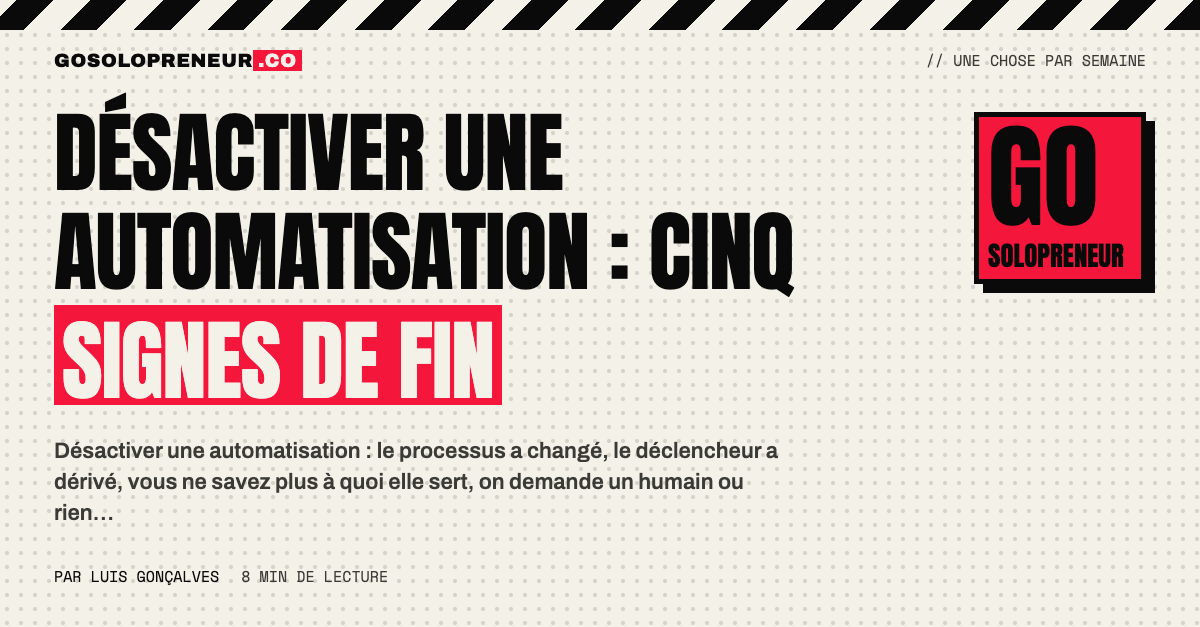 Désactiver une automatisation : un interrupteur éteint sur un workflow devenu inutile
