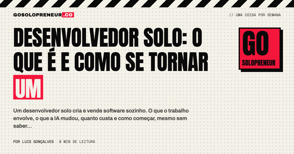 Desenvolvedor solo trabalhando sozinho em um produto de software com ajuda da IA