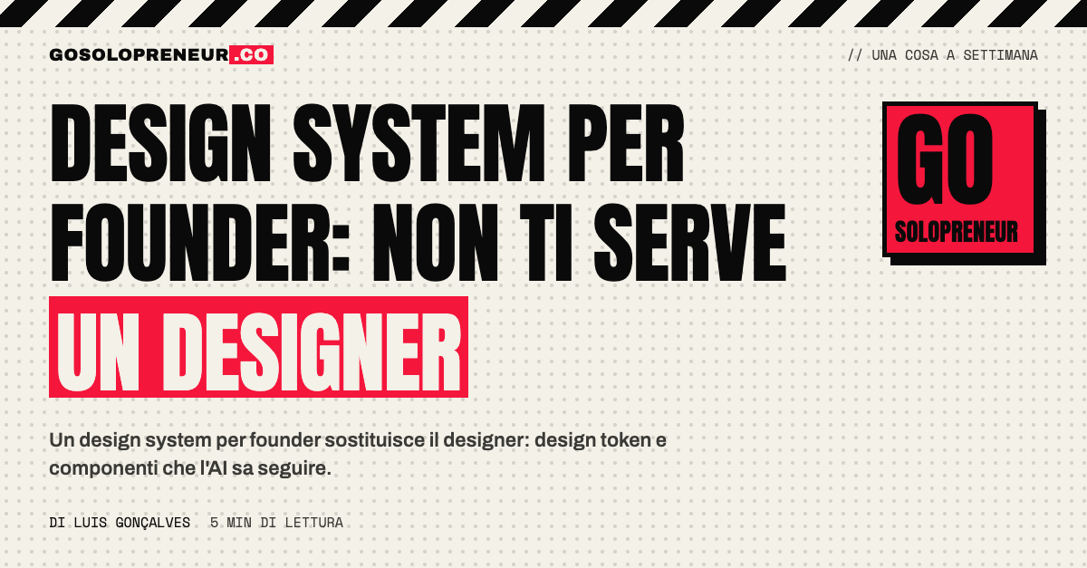 Copertina: design system per founder, non ti serve un designer