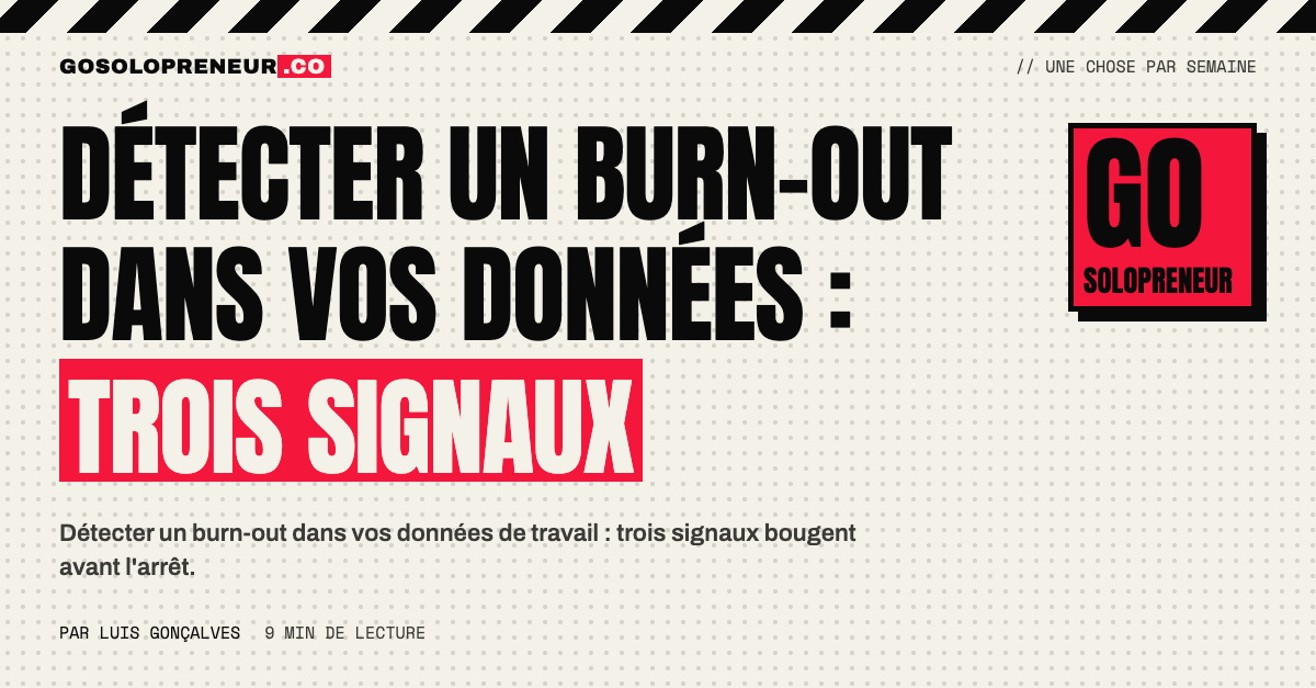 Trois courbes de données de travail, heures de fin, travail en cours et queue lente, qui montent avant un burn-out