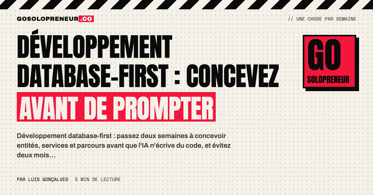 Développement database-first : schéma de base de données dessiné sur papier avant le code