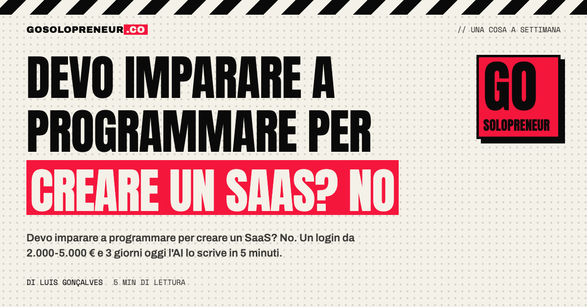 Devo imparare a programmare per creare un SaaS? No, impara a dirigere l'AI