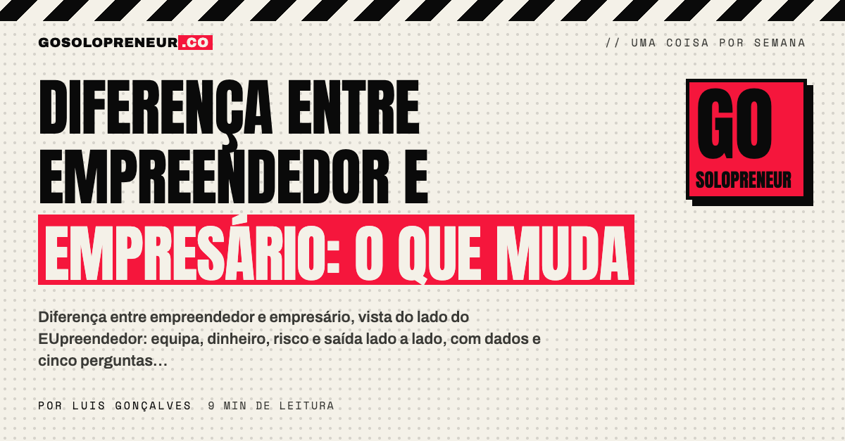 Diferença entre empreendedor e empresário: um negócio de uma pessoa ao lado de uma empresa com equipa