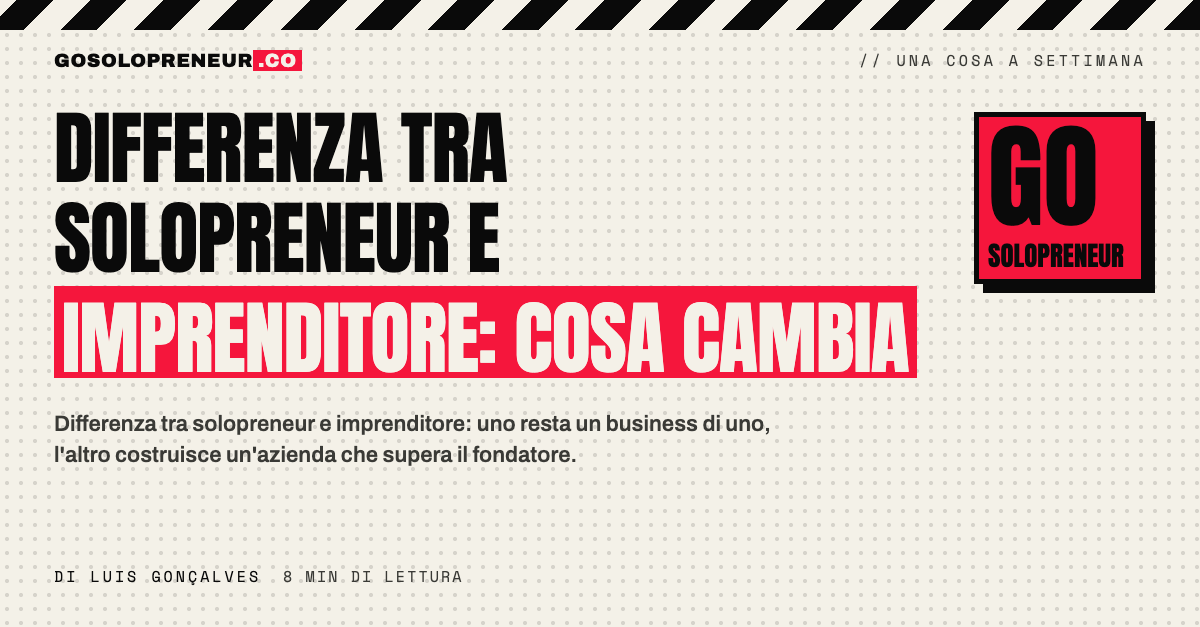 Differenza tra solopreneur e imprenditore: il confronto in tabella