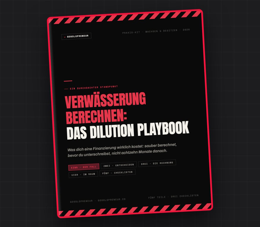 Verwässerung berechnen: Das Dilution Playbook, Cover des kostenlosen Leitfadens