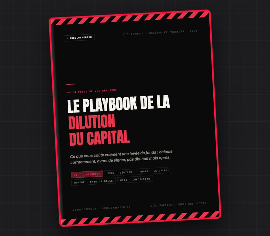Le Playbook de la dilution du capital, couverture du guide gratuit