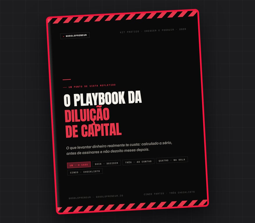 O Playbook da Diluição de Capital, capa do guia gratuito