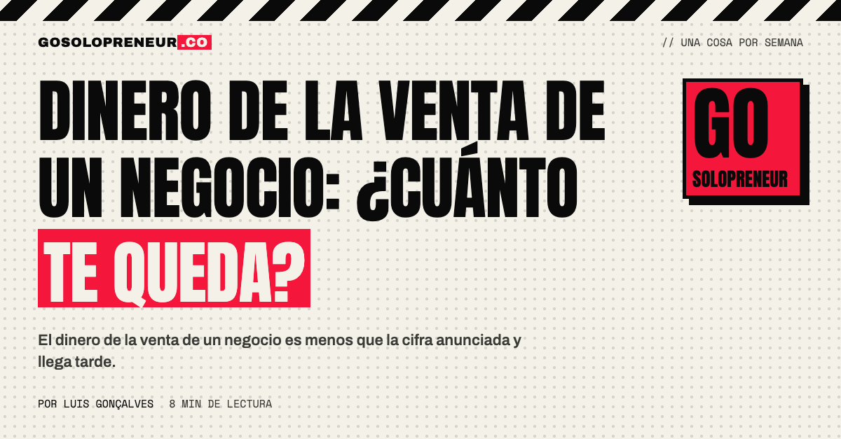 Un solopreneur calculando cuánto dinero le queda tras la venta de su negocio