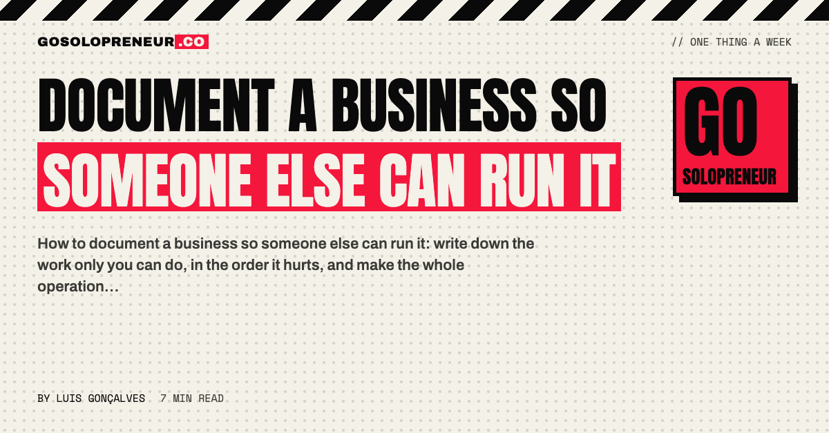 Document a Business So Someone Else Can Run It
