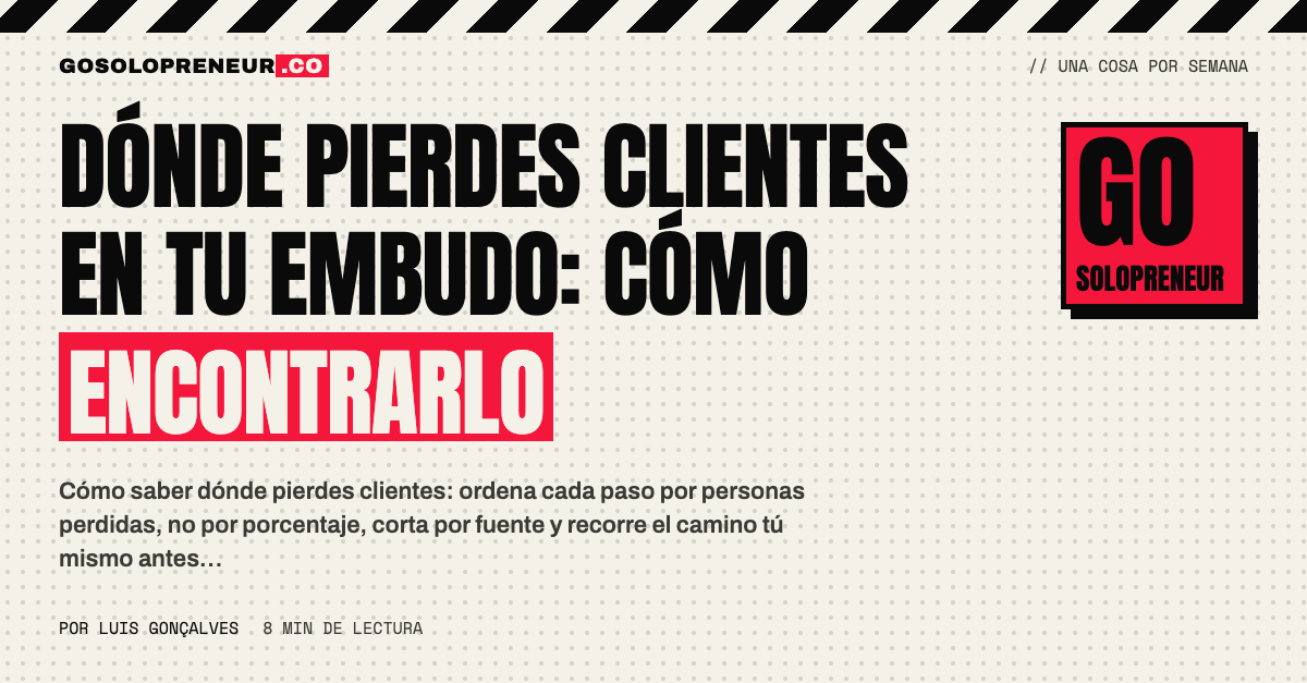 Embudo con el paso que más clientes pierde señalado