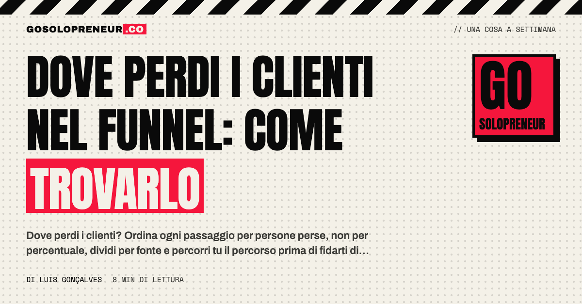 Una persona controlla su un telefono il percorso del funnel per vedere dove perdi i clienti