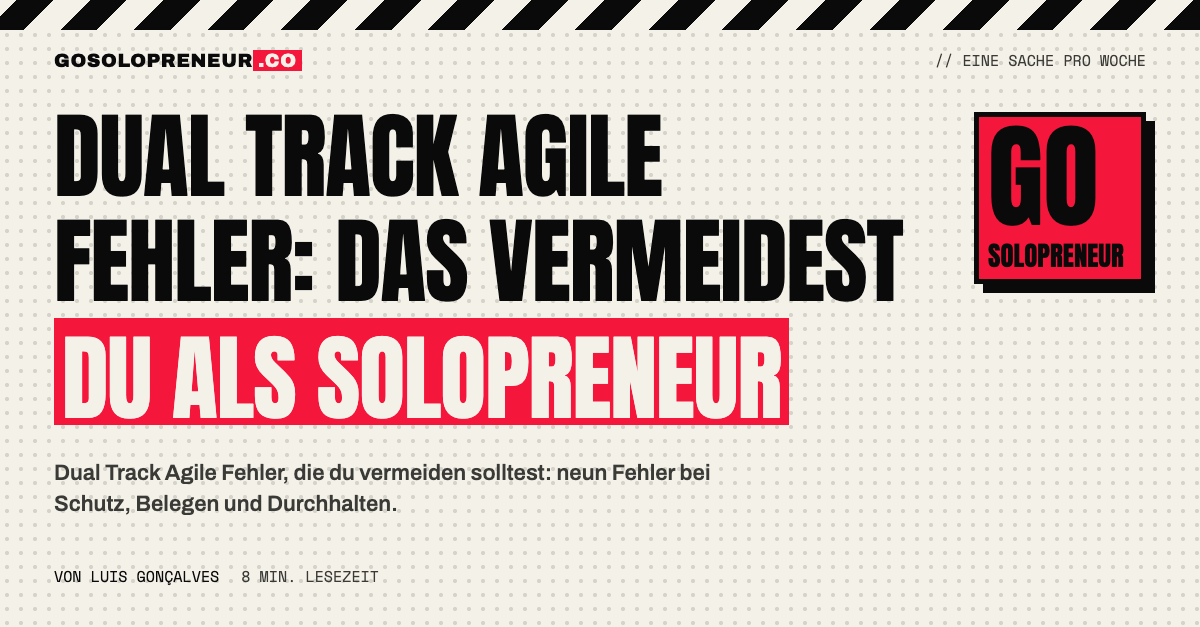 Spiegel mit einer Checkliste aus neun Punkten: Dual Track Agile Fehler