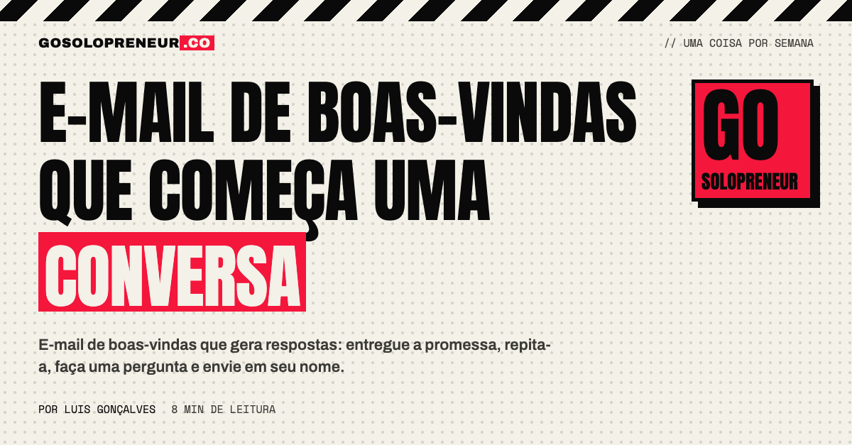 Caixa de entrada com um e-mail de boas-vindas aberto