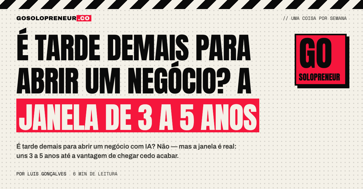 É tarde demais para abrir um negócio? A janela de 3 a 5 anos