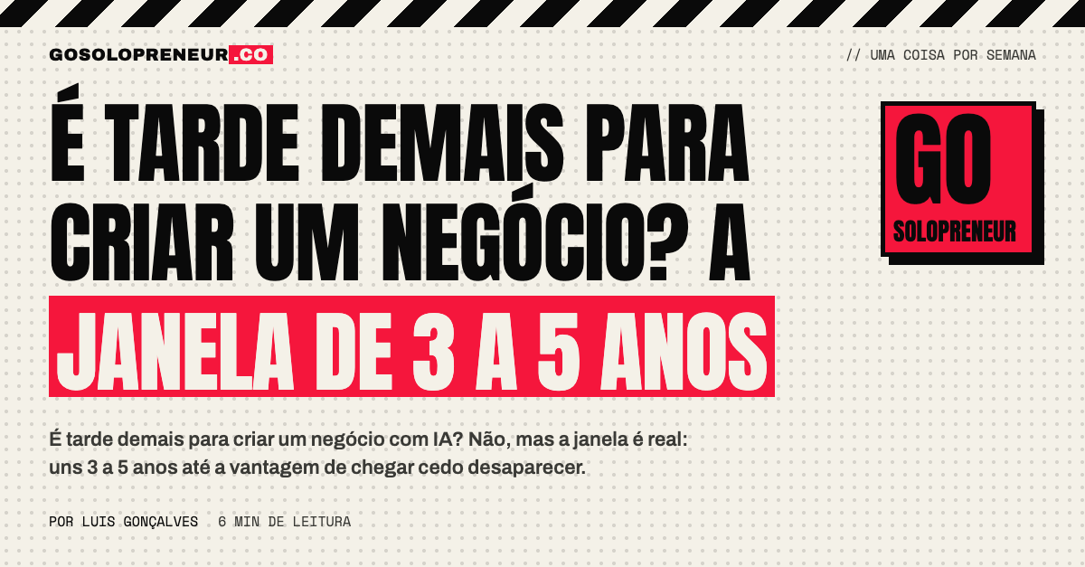 É tarde demais para criar um negócio? A janela de 3 a 5 anos