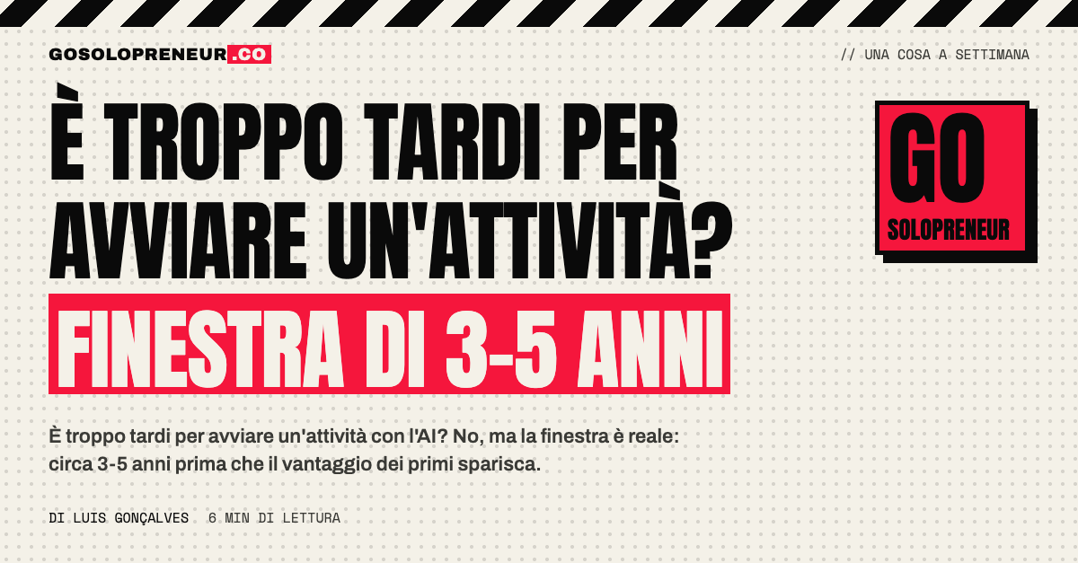 È troppo tardi per avviare un'attività? Un calendario con la finestra di 3-5 anni che si chiude nel 2030